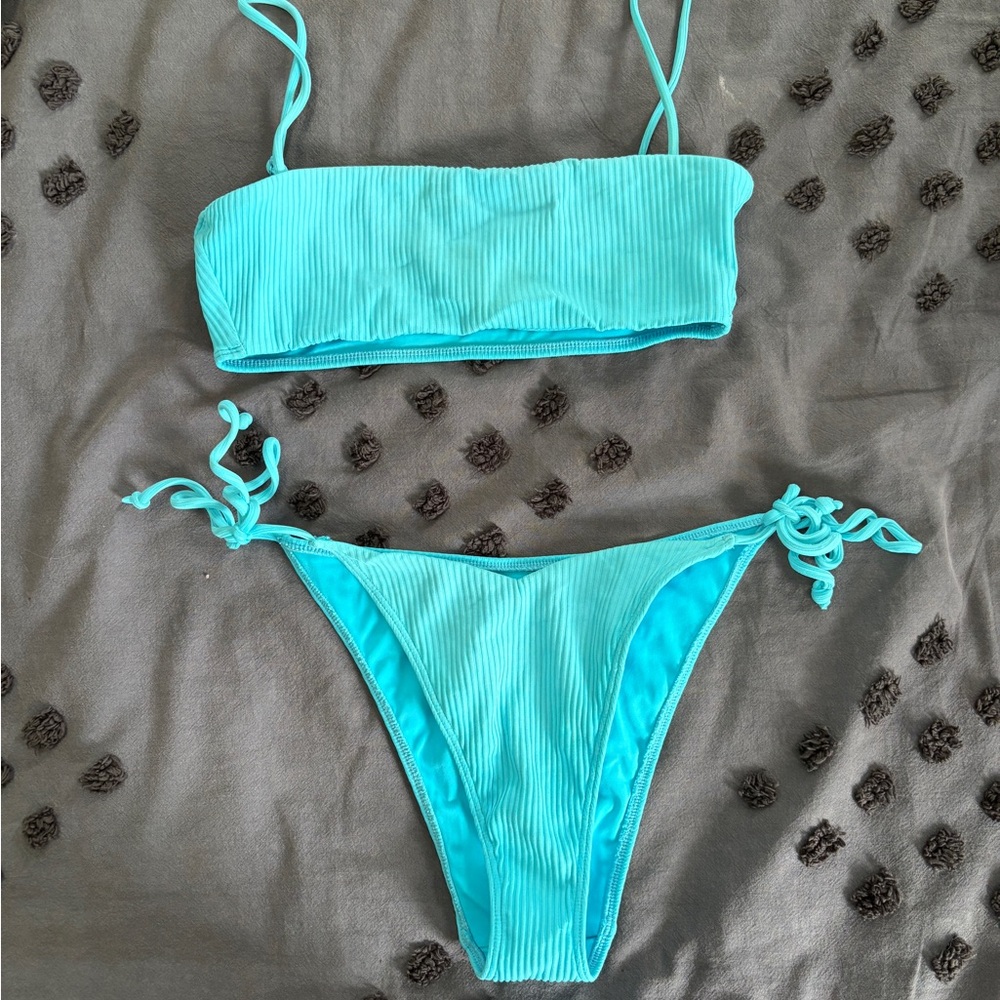 PacSun LA Heart bright blue bikini set